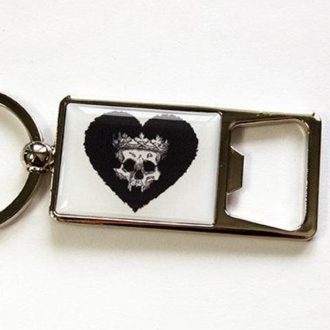 Skull Heart Keychain Bottle Opener - Kelly's Handmade