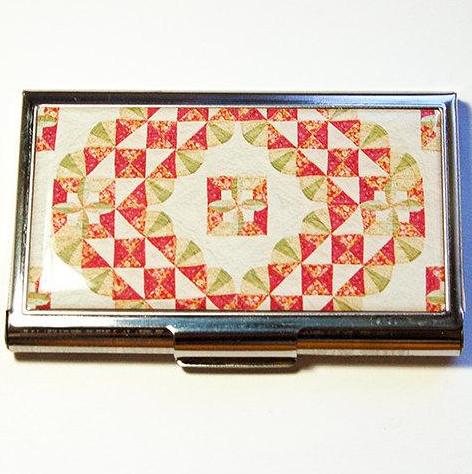 Patchwork Quilt Sewing Needle Case in Red & Green - Kelly's Handmade