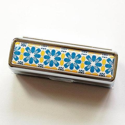 Mosaic Lipstick Case in Blue & Yellow - Kelly's Handmade