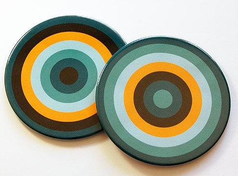 Rings of Color Coasters Set 7 - Kelly's Handmade