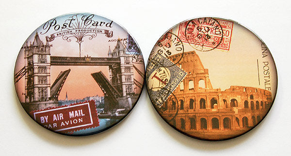 Travel Coasters - Rome & London - Kelly's Handmade