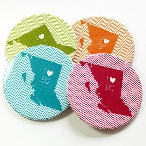 I Love British Columbia Coasters - Kelly's Handmade