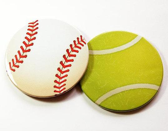 Sports Coasters - Baseball & Tennis - Kelly's Handmade