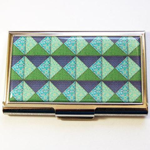 Patchwork Sewing Needle Case in Green & Blue - Kelly's Handmade