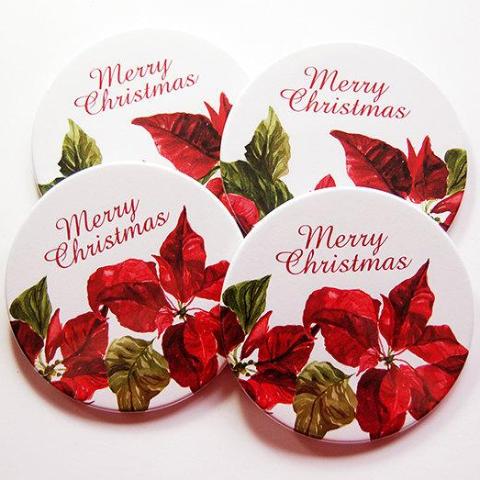 Christmas Poinsettia Coasters - Kelly's Handmade