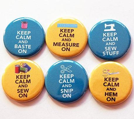 Keep Calm Sewing Set Of Six Magnets - Kelly's Handmade