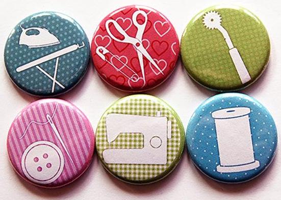 Sewing Set Of Six Magnets #2 - Kelly's Handmade