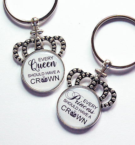 Silver Crown Keychain