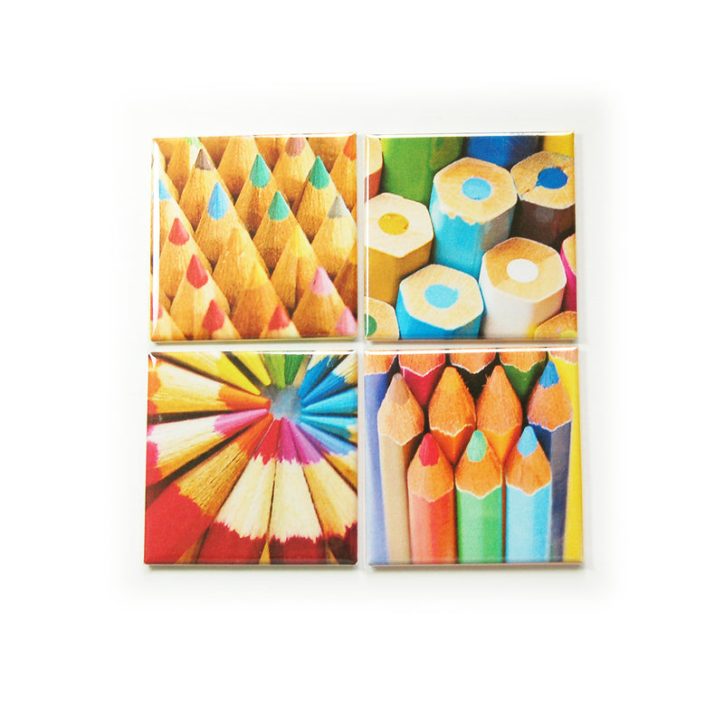 Colored Pencils Set of 4 Magnets - Kelly's Handmade