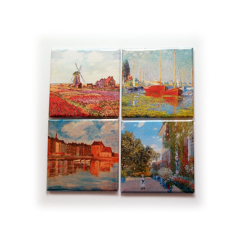 Claude Monet Set of 4 Square Magnets - Kelly's Handmade