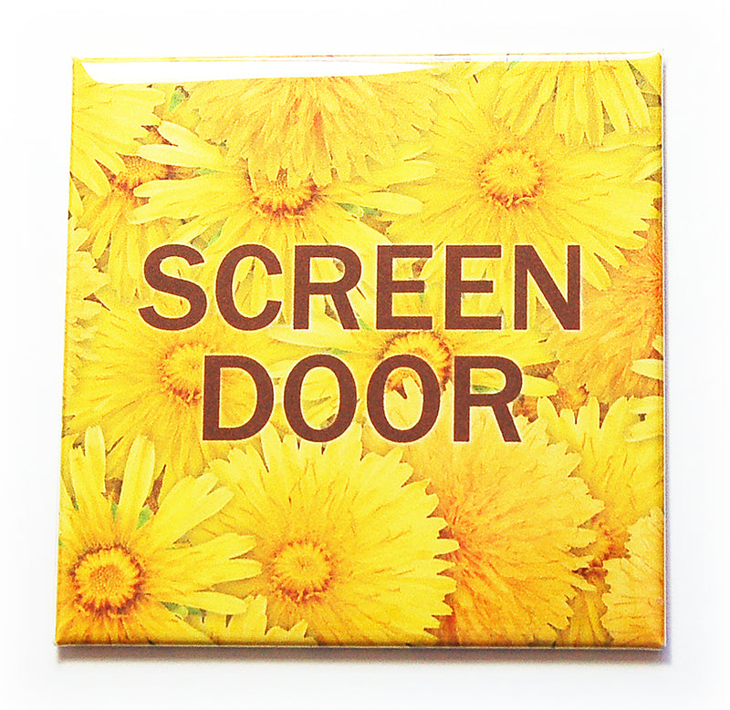Yellow Floral Screen Door Warning Magnets - Kelly's Handmade