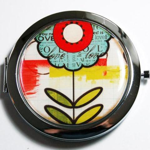 Abstract Flower Compact Mirror - Kelly's Handmade
