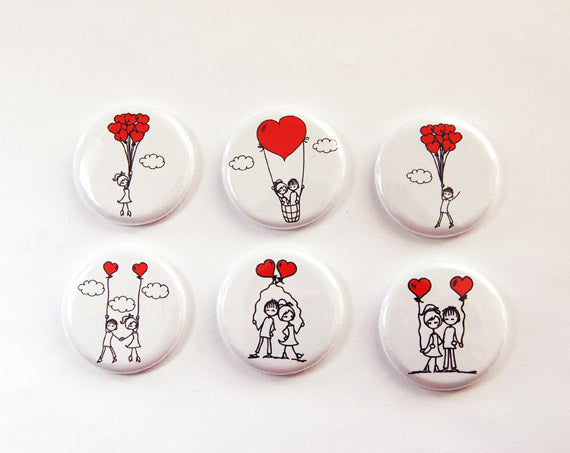 Boy & Girl Heart Balloon Magnets - Kelly's Handmade