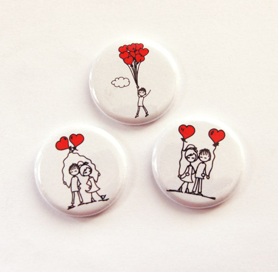 Boy & Girl Heart Balloon Magnets - Kelly's Handmade