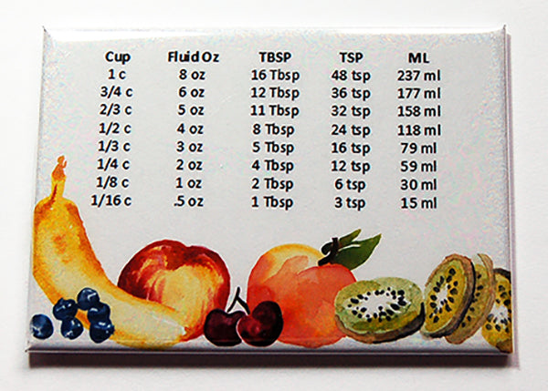 Fruit Quick Measure Conversion Magnet - Kelly's Handmade