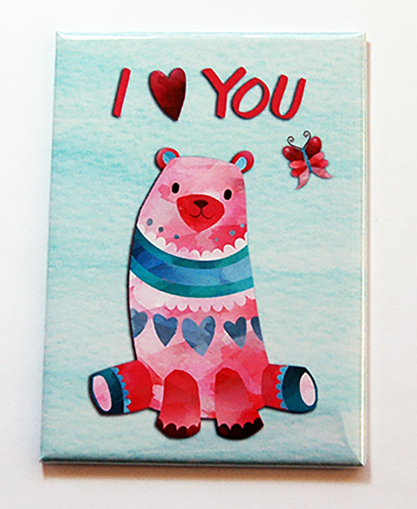 Valentine Bear I Love You Magnet - Kelly's Handmade