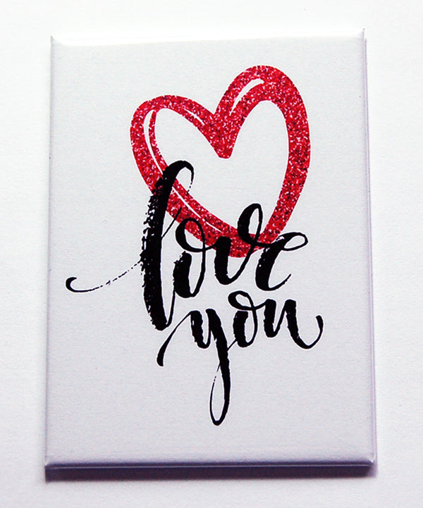 Love You Heart Magnet - Kelly's Handmade