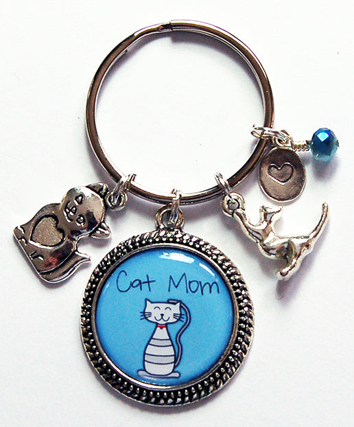 Cat Mom Keychain - Kelly's Handmade