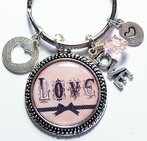 Love Keychain in Pink - Kelly's Handmade