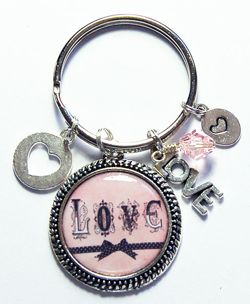 Love Keychain in Pink - Kelly's Handmade