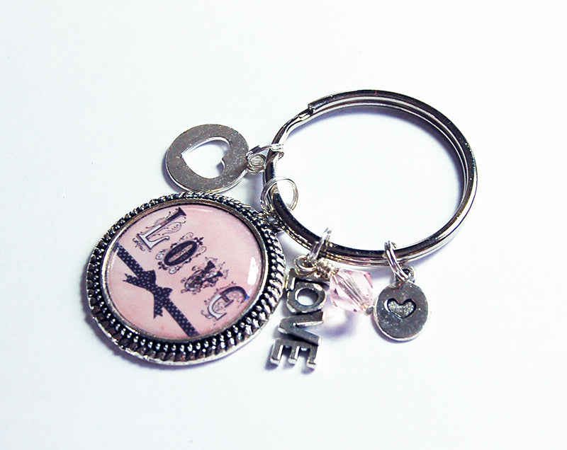 Love Keychain in Pink - Kelly's Handmade