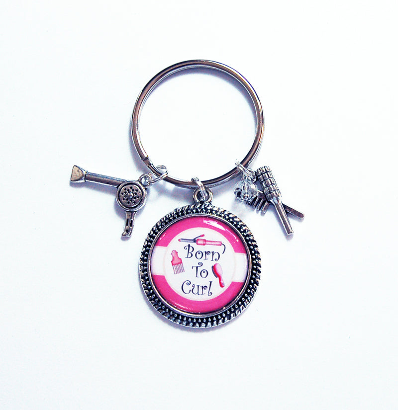 Born To Curl Hairstylist Keychain - Kelly's Handmade