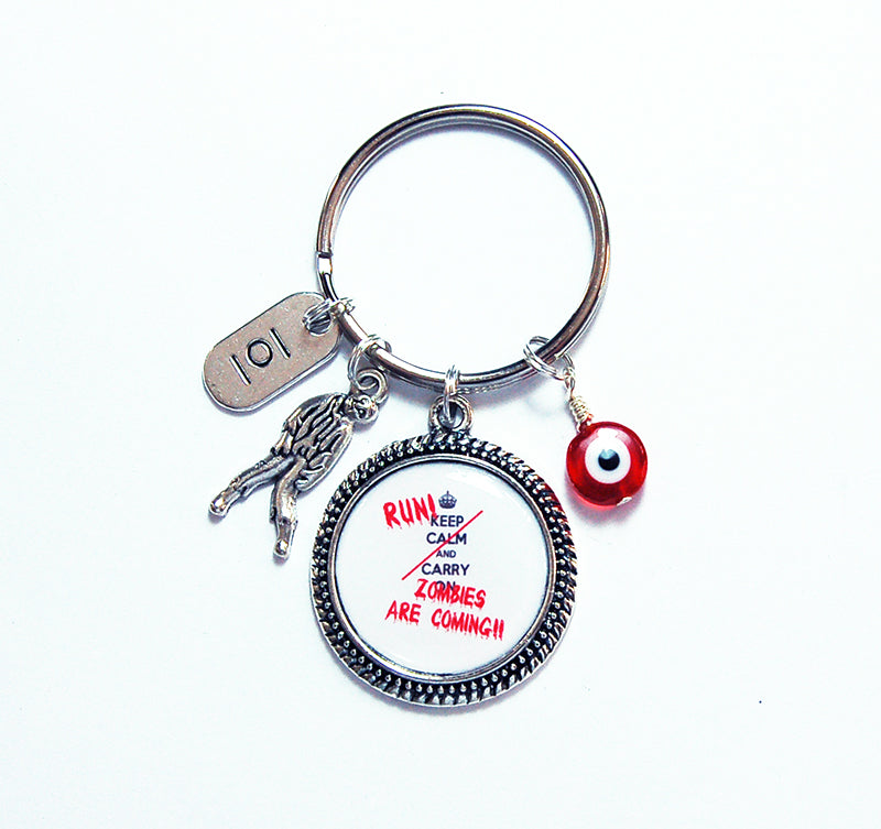 Run Zombies Are Coming Keychain - Kelly's Handmade