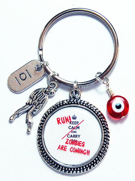 Run Zombies Are Coming Keychain - Kelly's Handmade