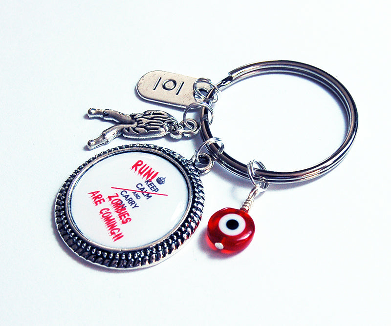 Run Zombies Are Coming Keychain - Kelly's Handmade