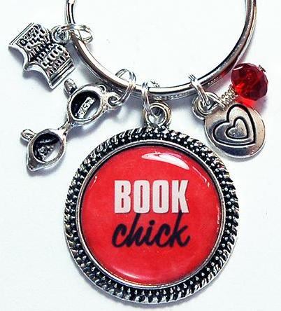 Book Chick Keychain - Kelly's Handmade