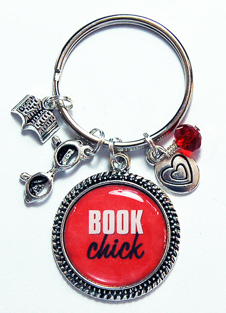 Book Chick Keychain - Kelly's Handmade