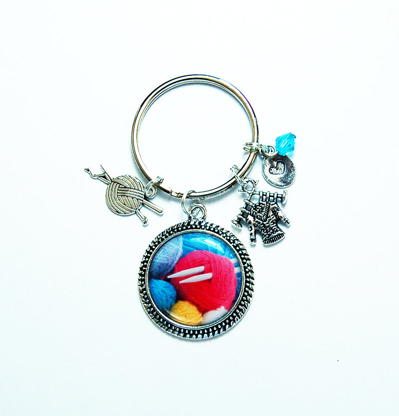 Knitting Keychain in Bright Colors - Kelly's Handmade