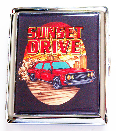 Sunset Drive Compact Cigarette Case - Kelly's Handmade