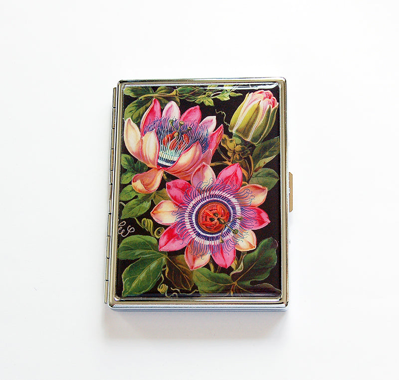 Floral Slim Cigarette Case in Pink & Green - Kelly's Handmade