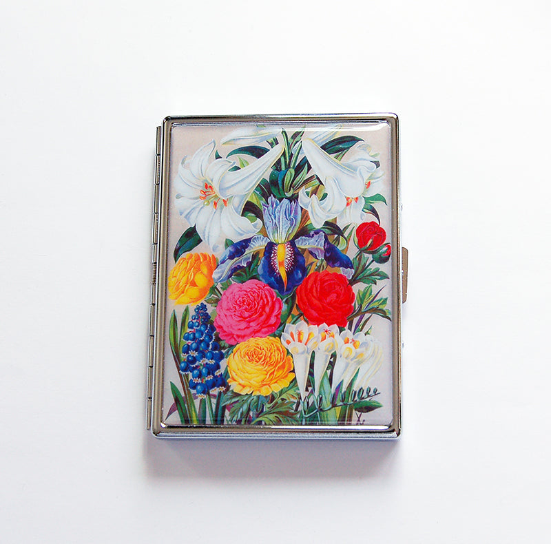 Floral Slim Cigarette Case Brightly Colored - Kelly's Handmade