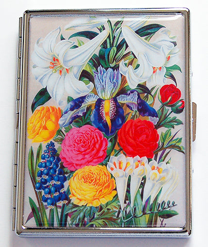 Floral Slim Cigarette Case Brightly Colored - Kelly's Handmade