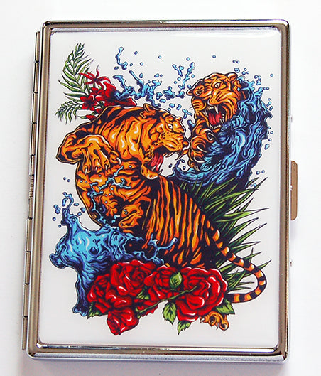 Fighting Tigers Slim Cigarette Case - Kelly's Handmade