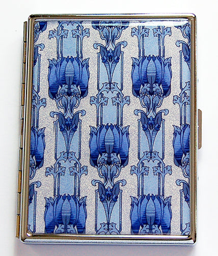 Venetian Design Slim Cigarette Case in Blue - Kelly's Handmade