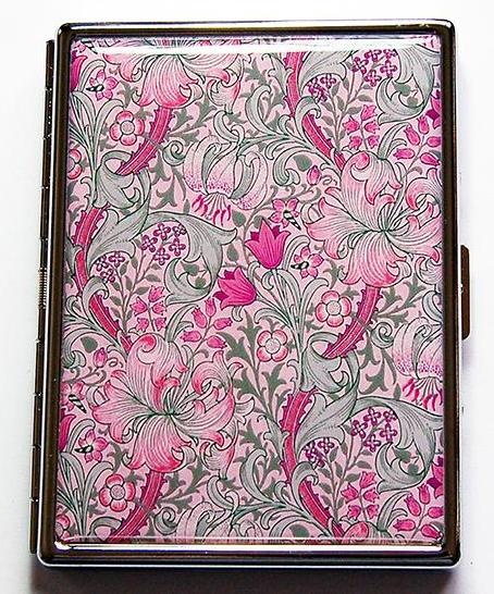 Floral Mosaic Slim Cigarette Case in Pink & Green - Kelly's Handmade