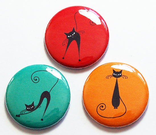 Cat Silhouettes Magnet Trio - Kelly's Handmade