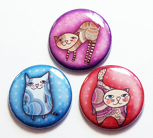 Colorful Cats Magnet Trio - Kelly's Handmade