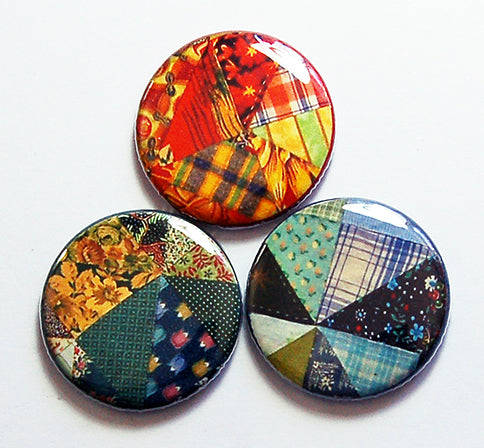 Patchwork Quilt Magnet Trio - Kelly's Handmade