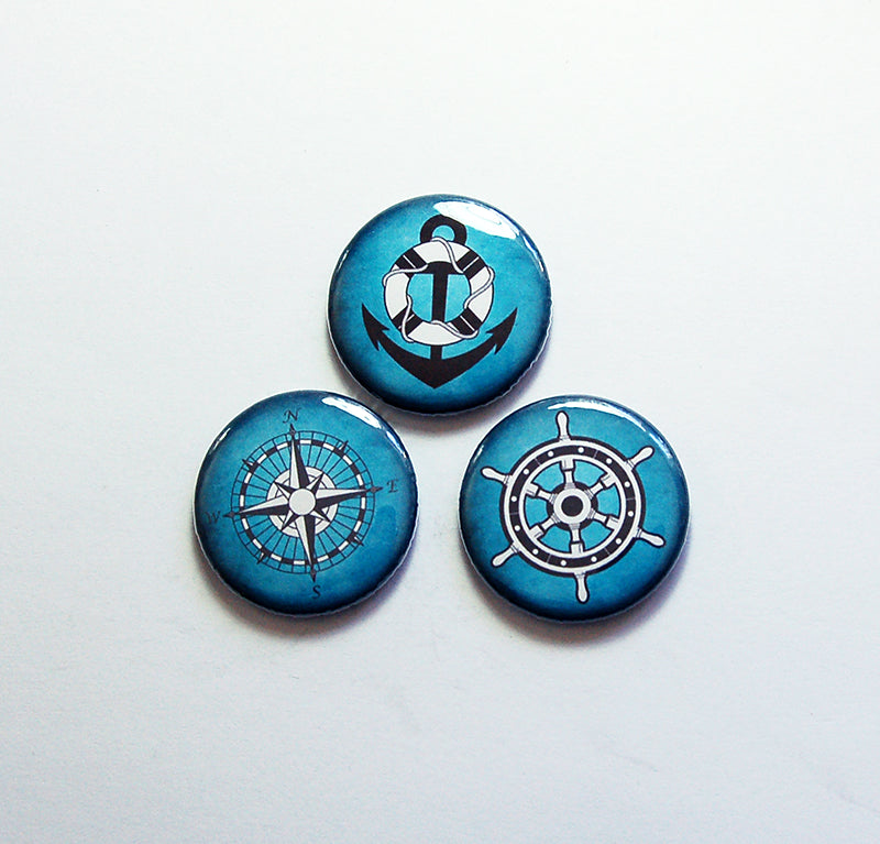 Nautical Magnet Trio in Blue - Kelly's Handmade