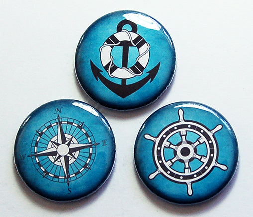 Nautical Magnet Trio in Blue - Kelly's Handmade