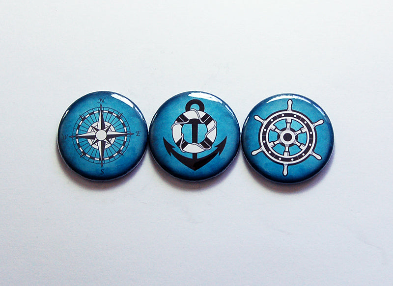 Nautical Magnet Trio in Blue - Kelly's Handmade