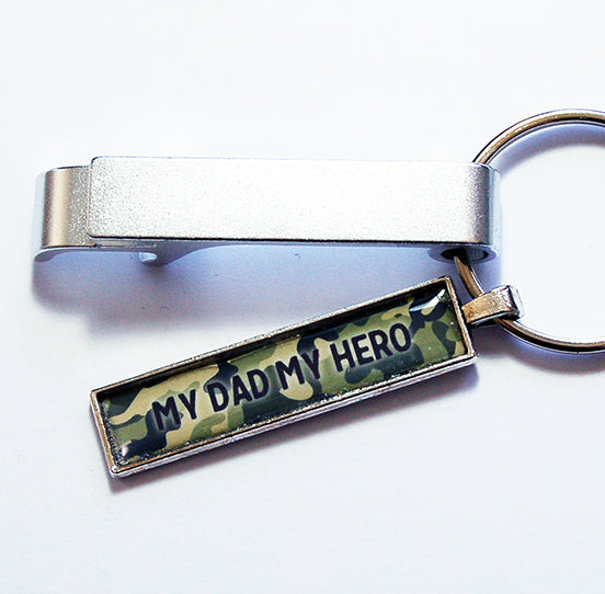 My Dad My Hero Keychain Bottle Opener - Kelly's Handmade