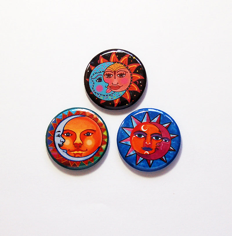 Sun & Moon Magnet Trio - Kelly's Handmade