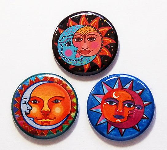 Sun & Moon Magnet Trio - Kelly's Handmade