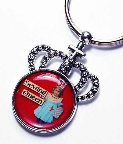 Sewing Queen Crown Keychain - Kelly's Handmade