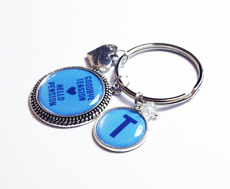 Happy Retirement Monogram Keychain - Kelly's Handmade